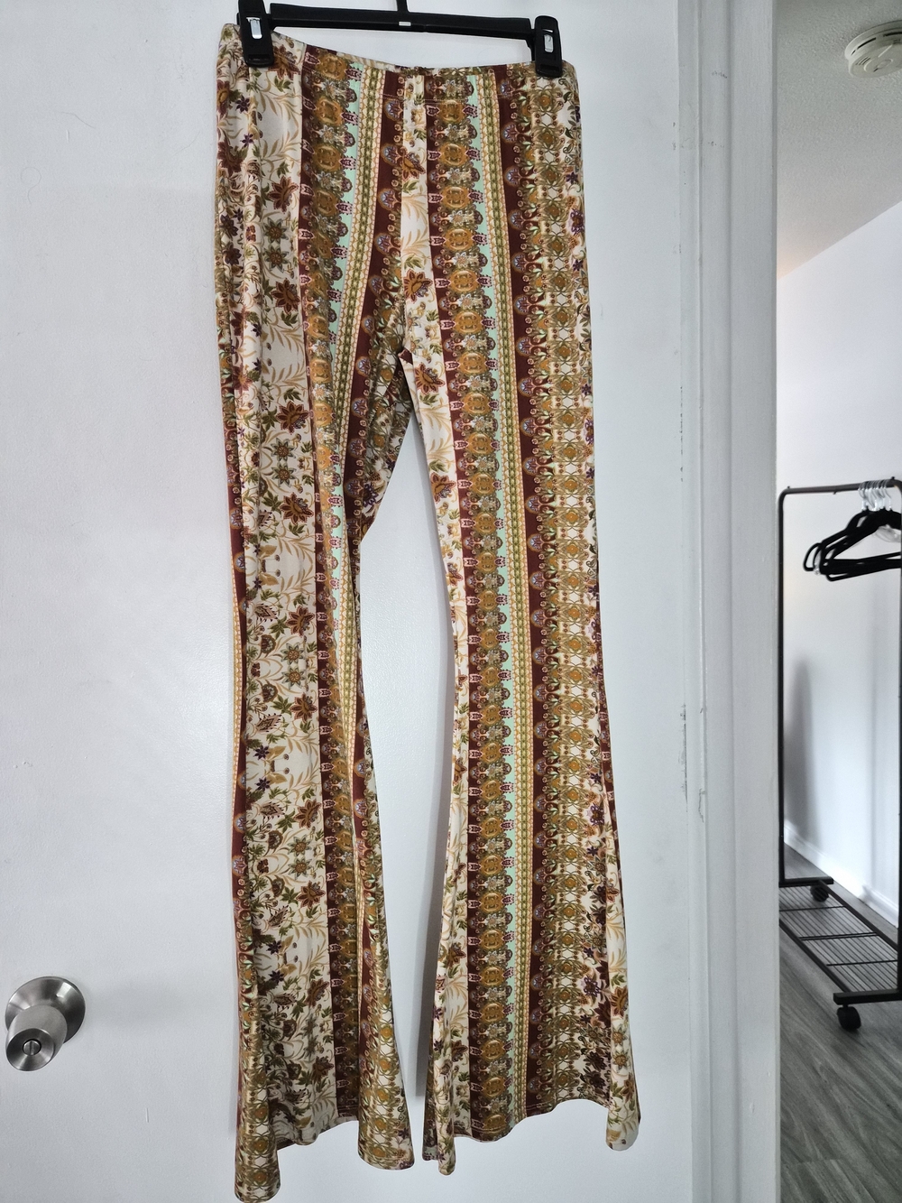 Bohemian Stripe Floral Wide-Leg Pants - Multicolor